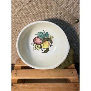 Vintage Pair of Individual Open Soup Bowls Servers Provincial Fruit Green by MET